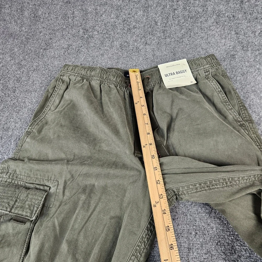 Abercrombie & Fitch Ultra Baggy Cargo Pants Mens Medium Olive Green 130P0496